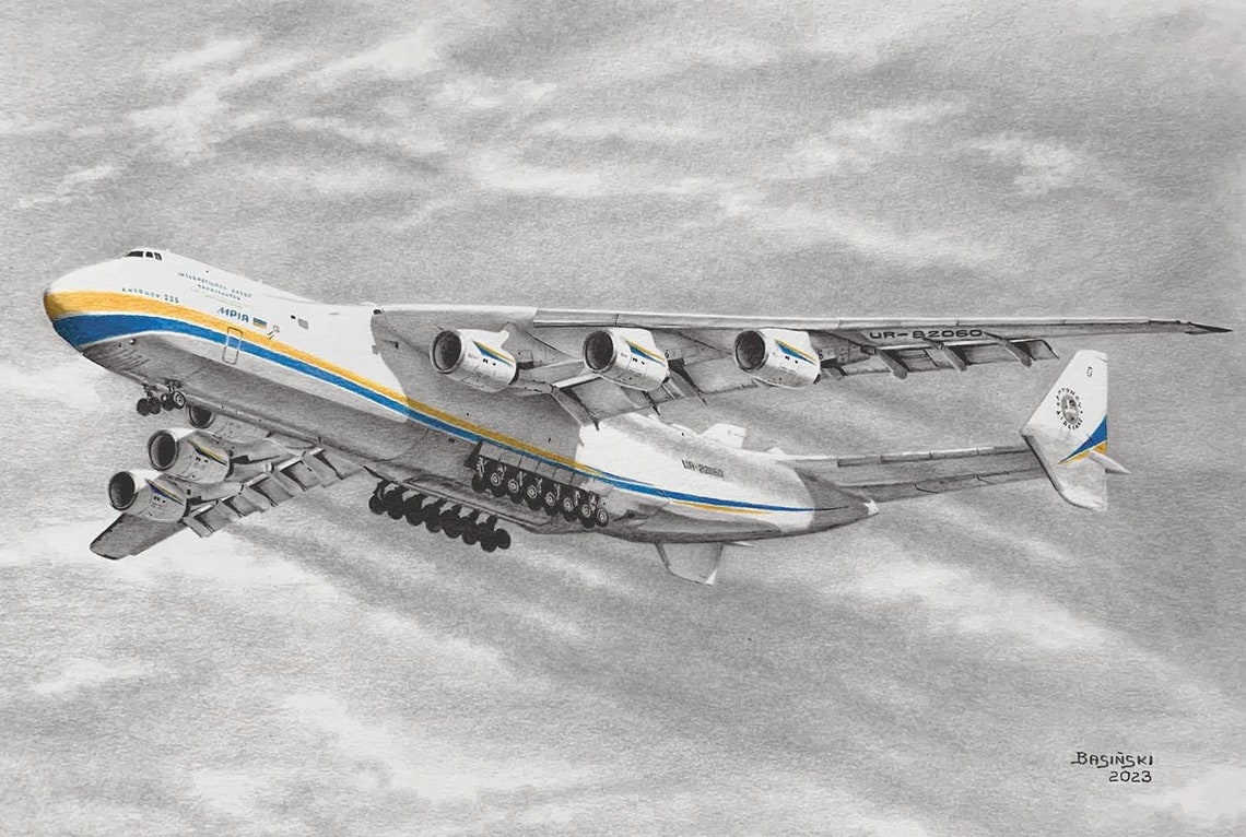 Antonov An-225 Mriya Pencil Drawing Print 40x30 Cm - Etsy