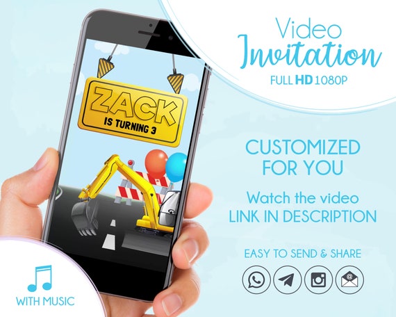 Construction Birthday Party Invitation Animated Il_570xn
