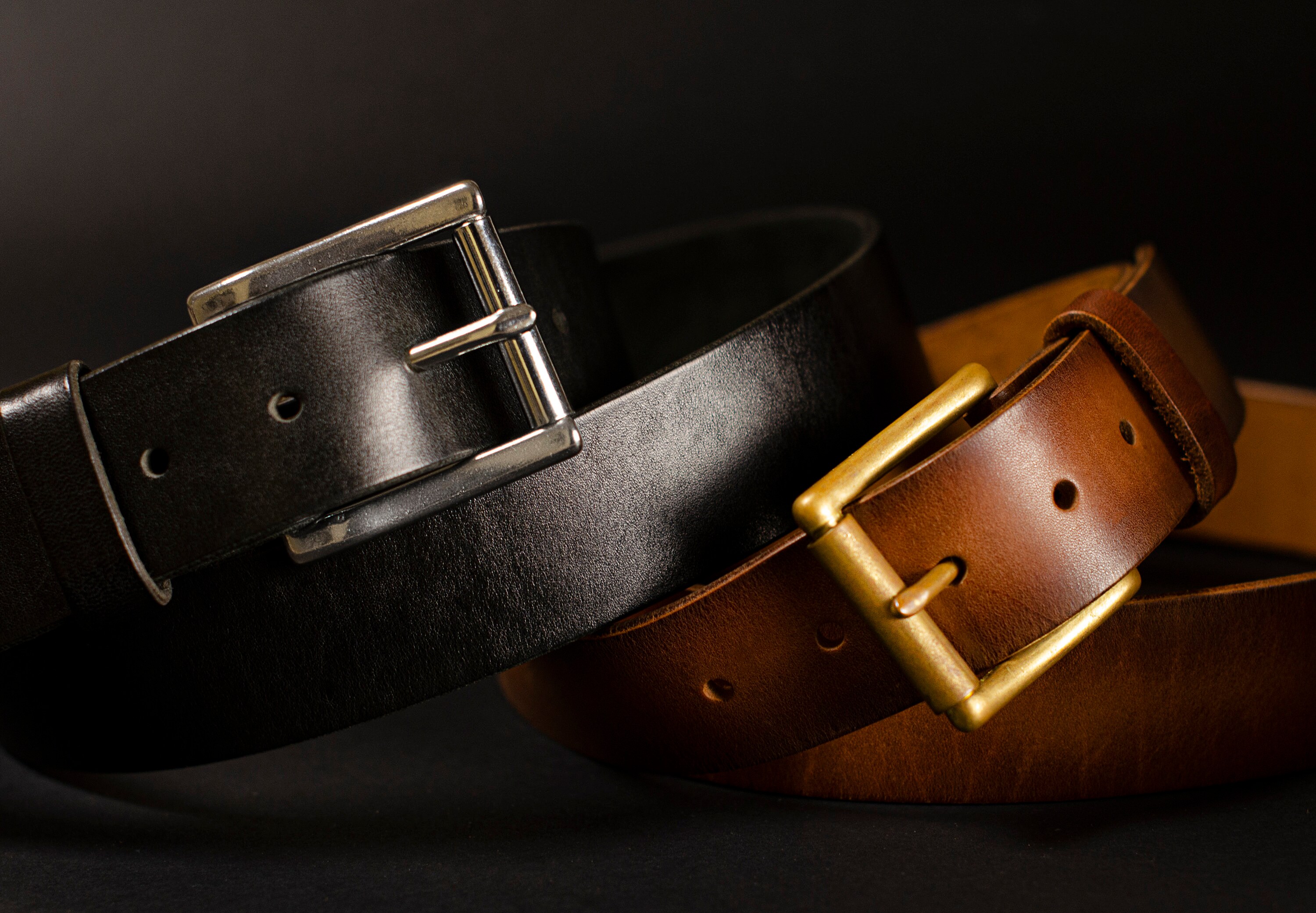 Rustic Leather Belt with Solid Brass Belt Buckle Dad Birthday Etsy