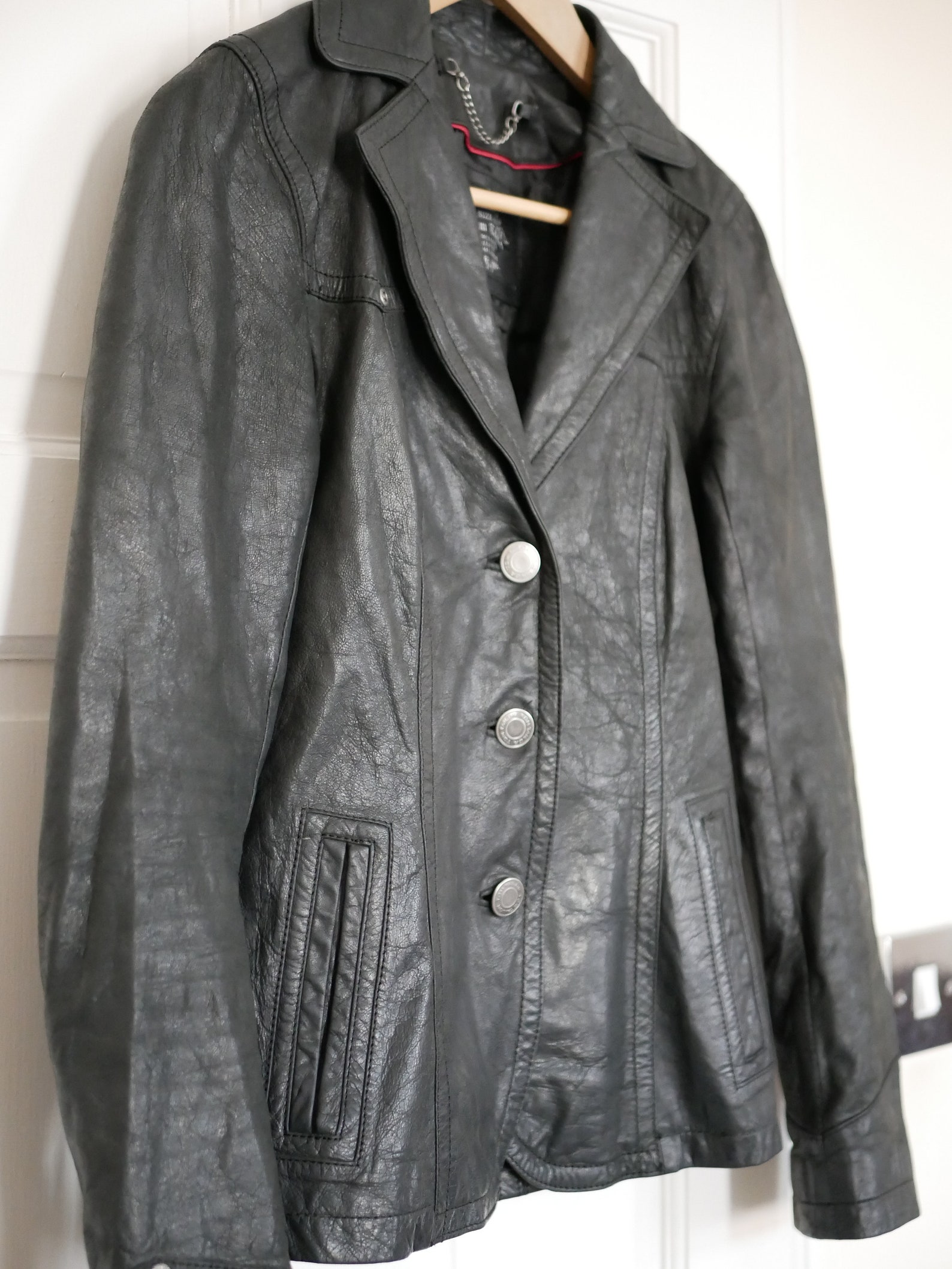 Womens Tom Tailor Leather Jacket Vintage Leather Jacket Etsy