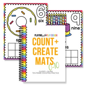 Play Dough Mats Play Doh Activity Mats Playdough Printable Ten Frame Preschool Kindergarten Math Counting Practice Fine Motor Toddler Play