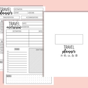 Travel Planner Printable - Trip Planner - Vacation Planner - Travel Organizer - Itinerary Planner - Travel Budget - Activities Planner PDF