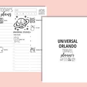 Pianificatore di viaggio degli Universal Studios Pianificatore di viaggio per Orlando Pianificatore di itinerario giornaliero per le vacanze universali PDF di viaggio in Florida Download istantaneo