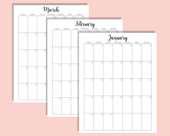 2023 Calendar Template 8.5 X 11 Inches Vertical Monthly Printable Desk Wall  Calendar Print Ready Transparent Background PDF INSTANT DOWNLOAD - Etsy