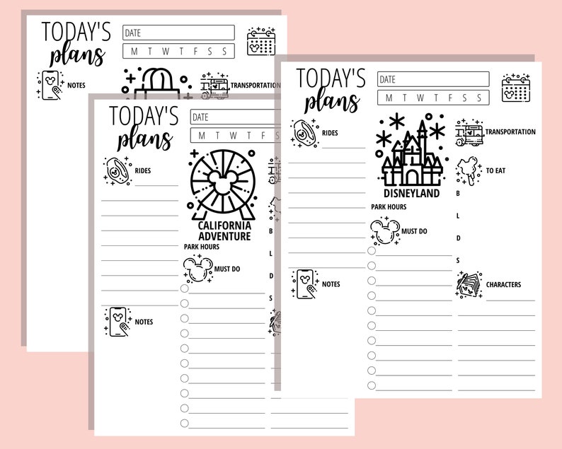 Disneyland Vacation Planner California Adventure Parks Planner DL Travel Daily Itinerary Planner California Travel PDF Instant Download image 2