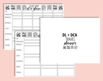 Disneyland Vacation Planner California Travel Trip Planner At-A-Glance DLR California Adventure Vacation Itinerary Planner Instant Download