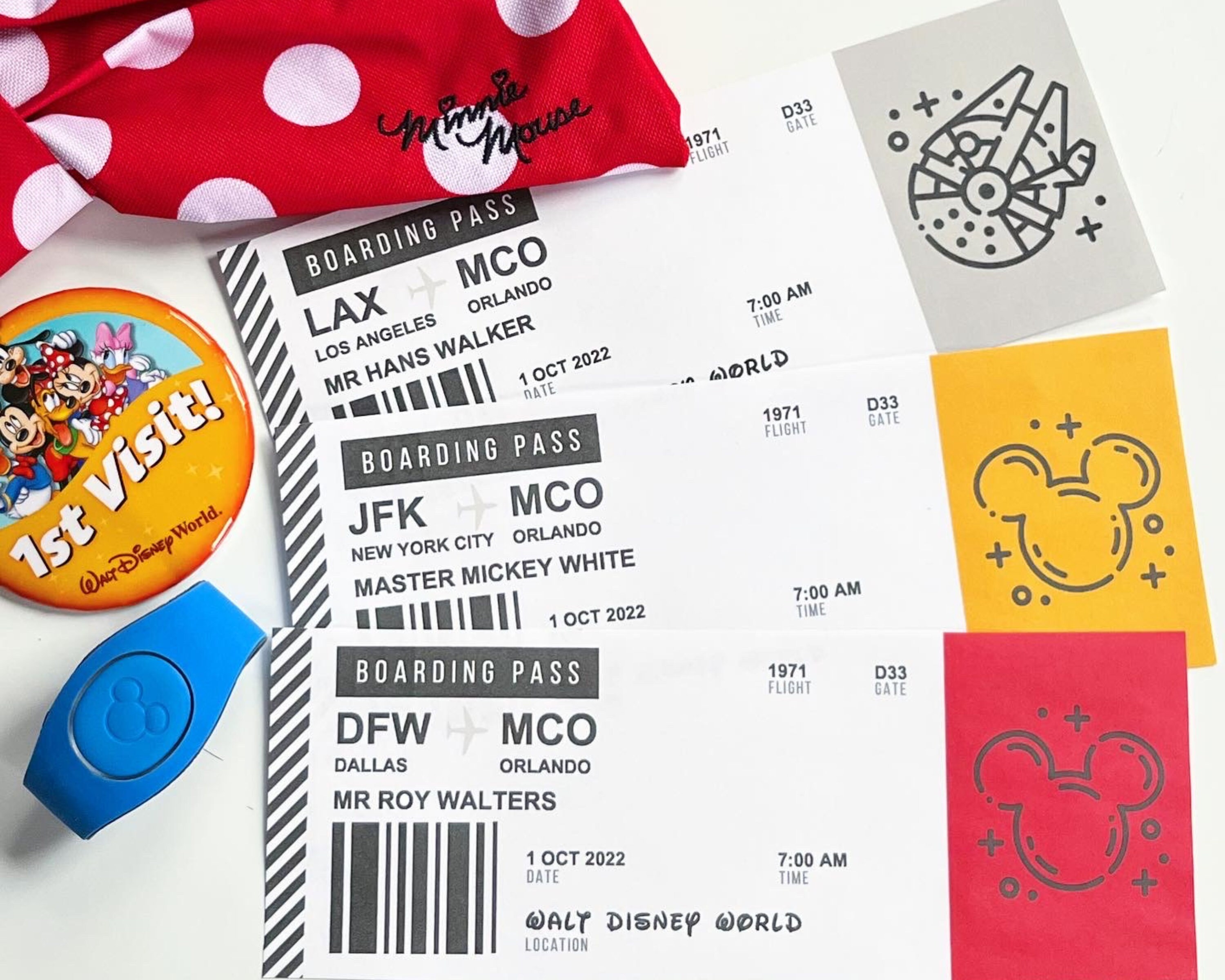 EDITABLE WDW Disneyworld Plane Tickets Announcement WDW Vacation Paper