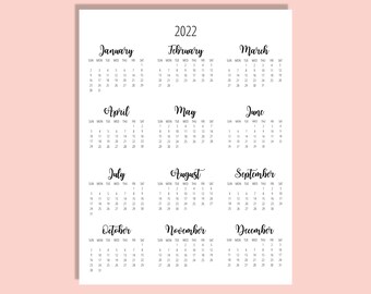 calendar template etsy