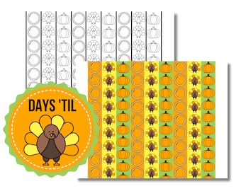 Thanksgiving Countdown Paper Chain Thanksgiving Garland Thanksgiving Activity for Kids Turkey Day Harvest Fall Thanksgiving Printable PDF