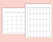 Blank Calendar Template 8.5 x 11 inches Horizontal Vertical Monthly Printable Desk Wall Calendar Print Ready Transparent Background PDF PNG