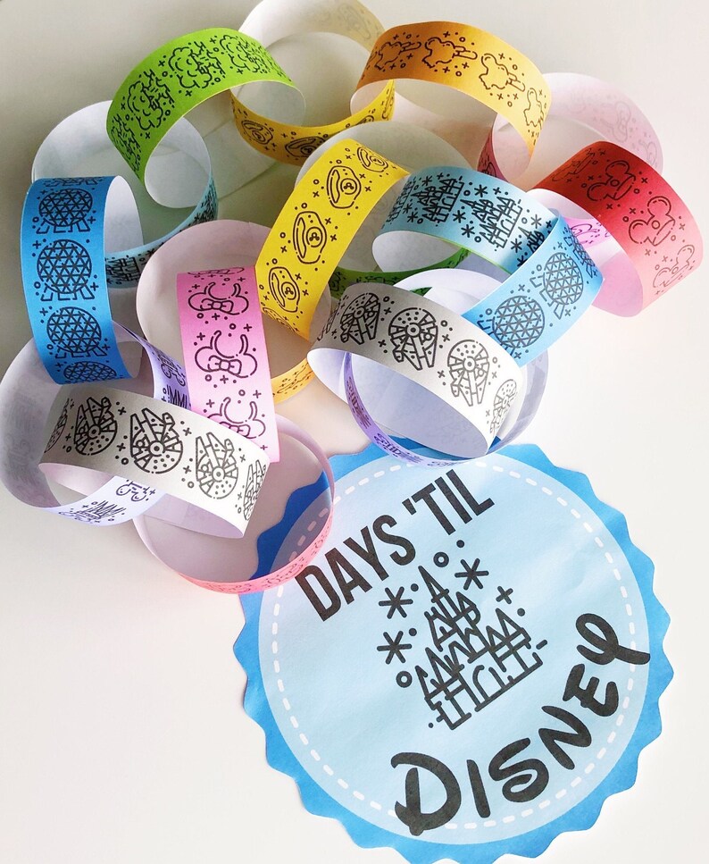 Disney World Countdown Chain Disney Trip Paper Chain Disney - Etsy