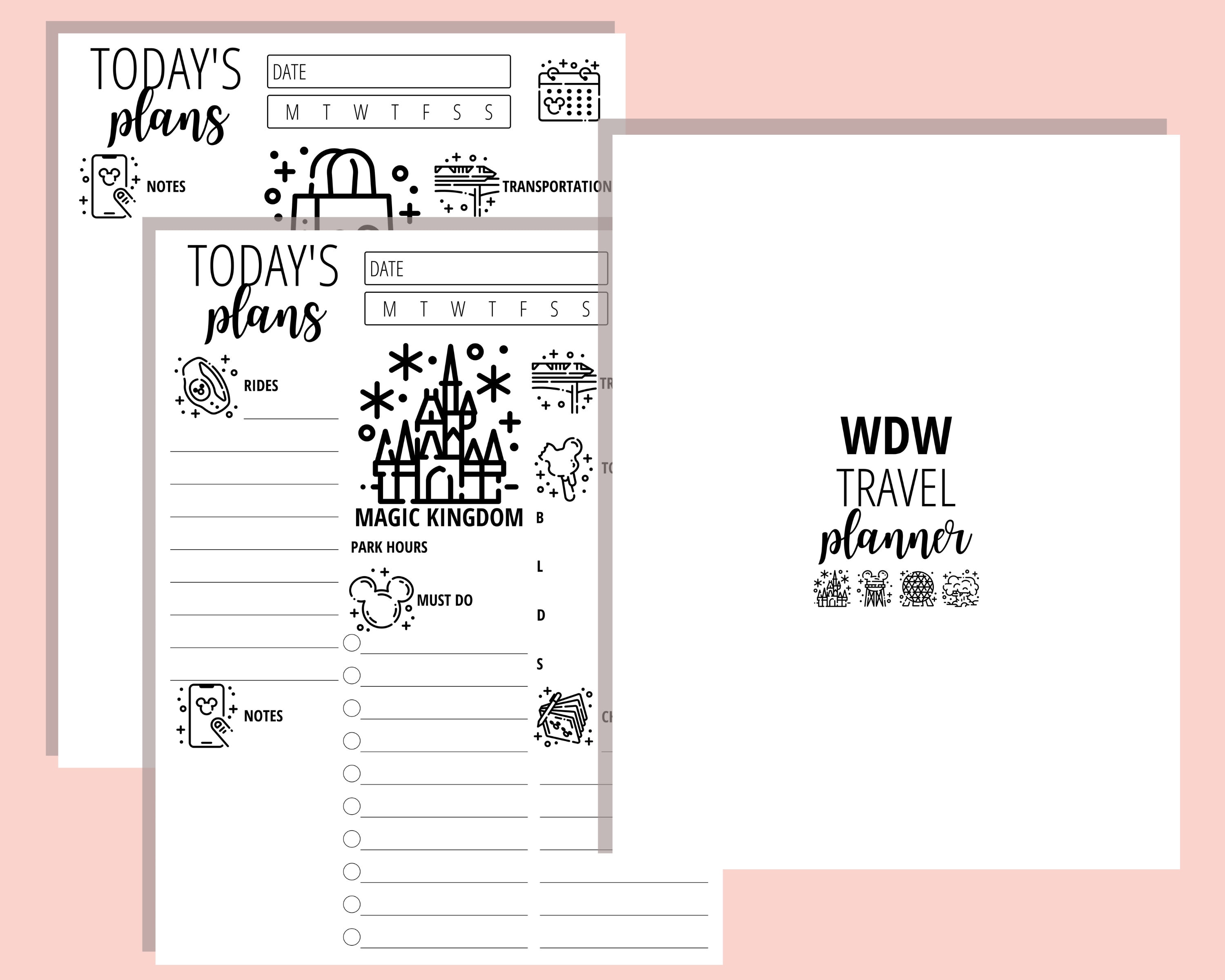 EDITABLE WDW World Travel Planner Orlando Trip Planner Wdw Vacation ...