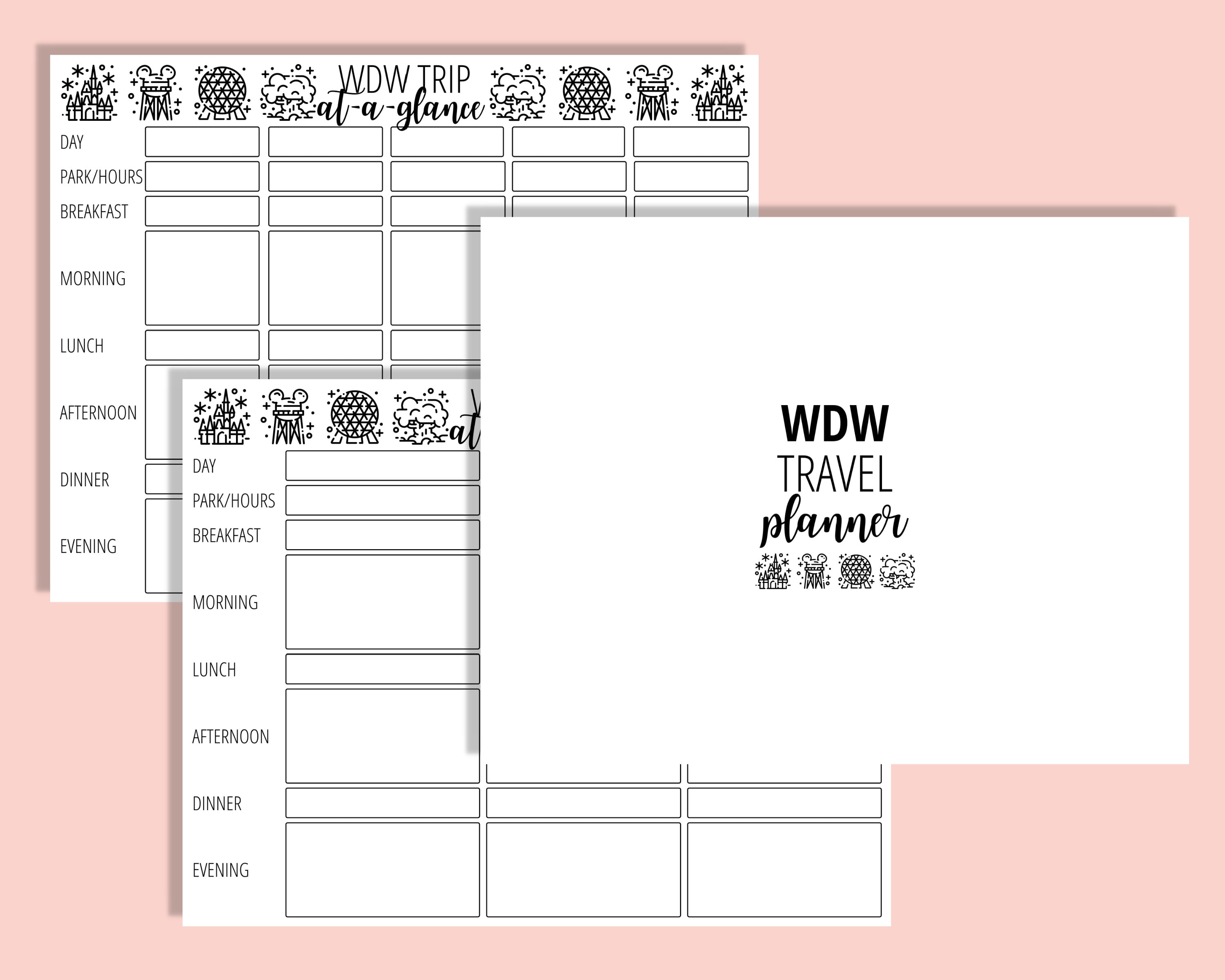 EDITABLE WDW World Travel Planner Orlando Trip Planner World Vacation ...