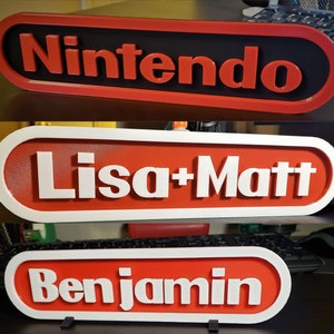 Custom Nintendo Style Name Sign/Nameplate