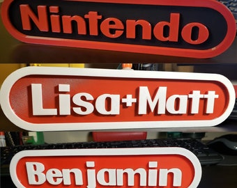 Custom Nintendo Style Name Sign/Nameplate