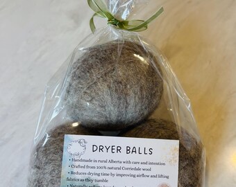 100% Natural Corriedale Cross Wool Dryer Balls