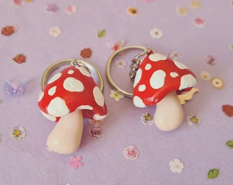 Toadstool keychain