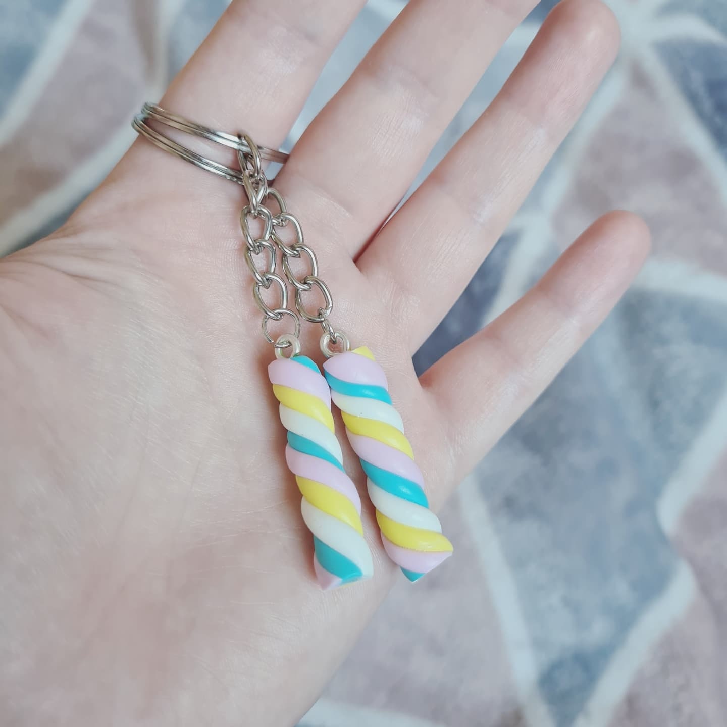 Twisted Marshmallow keychain Etsy