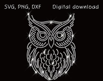 owl download, ss10 rhinestone templates, svg, png, dxf