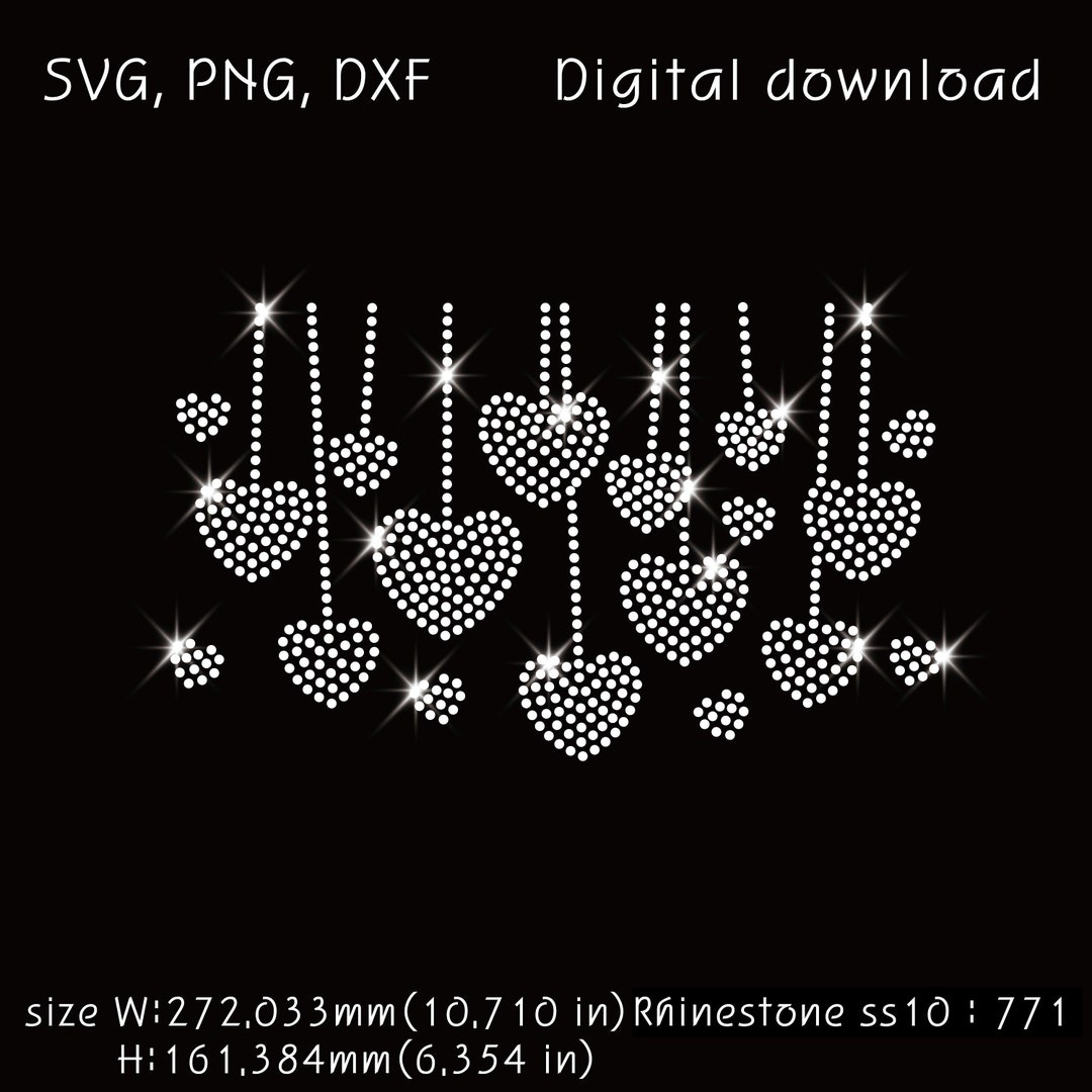 Hearts, Download, Rhinestone Templates, Svg, Png, Dxf - Etsy