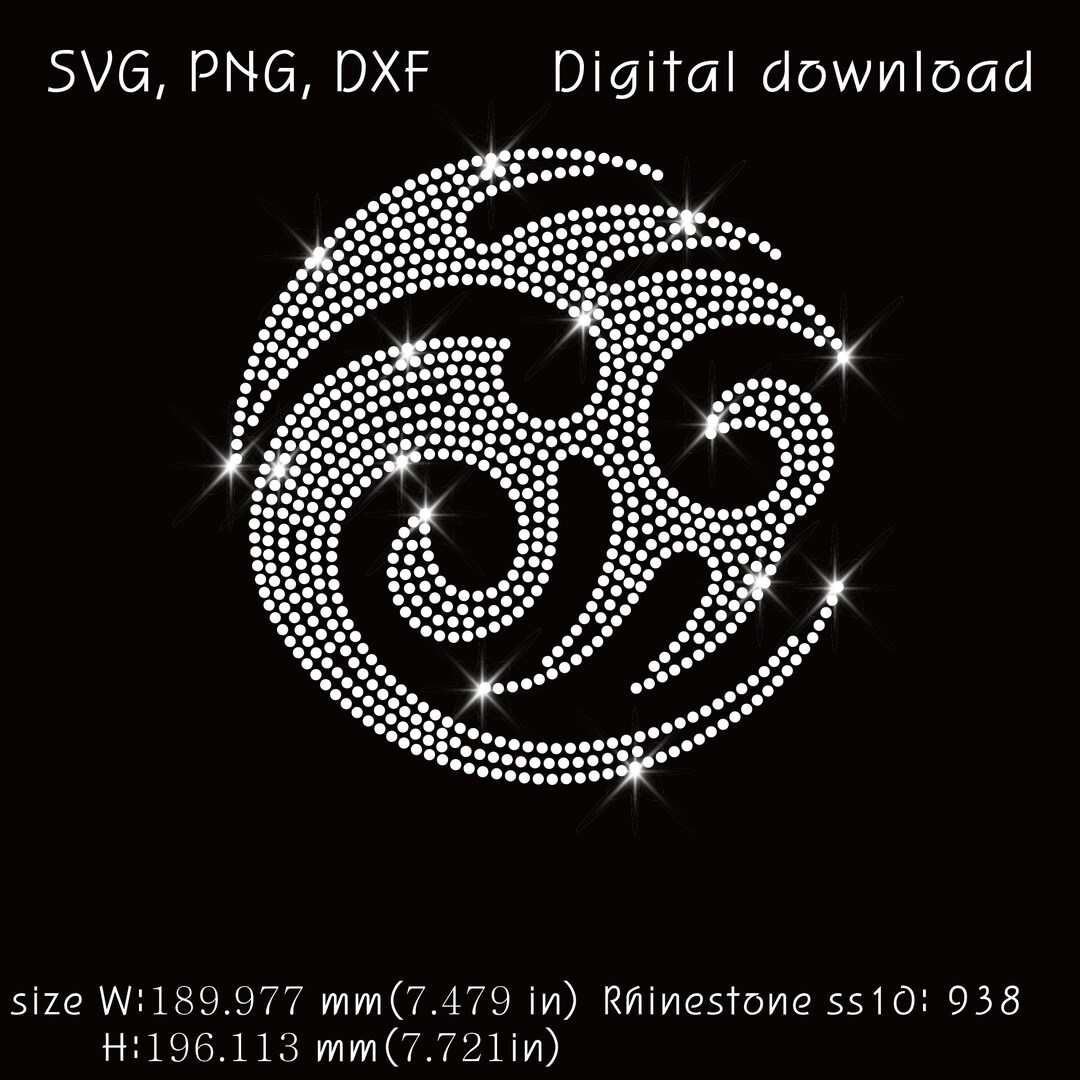 Tribal Spiral Digital Download, Ss10 Rhinestone Templates, Svg, Png ...
