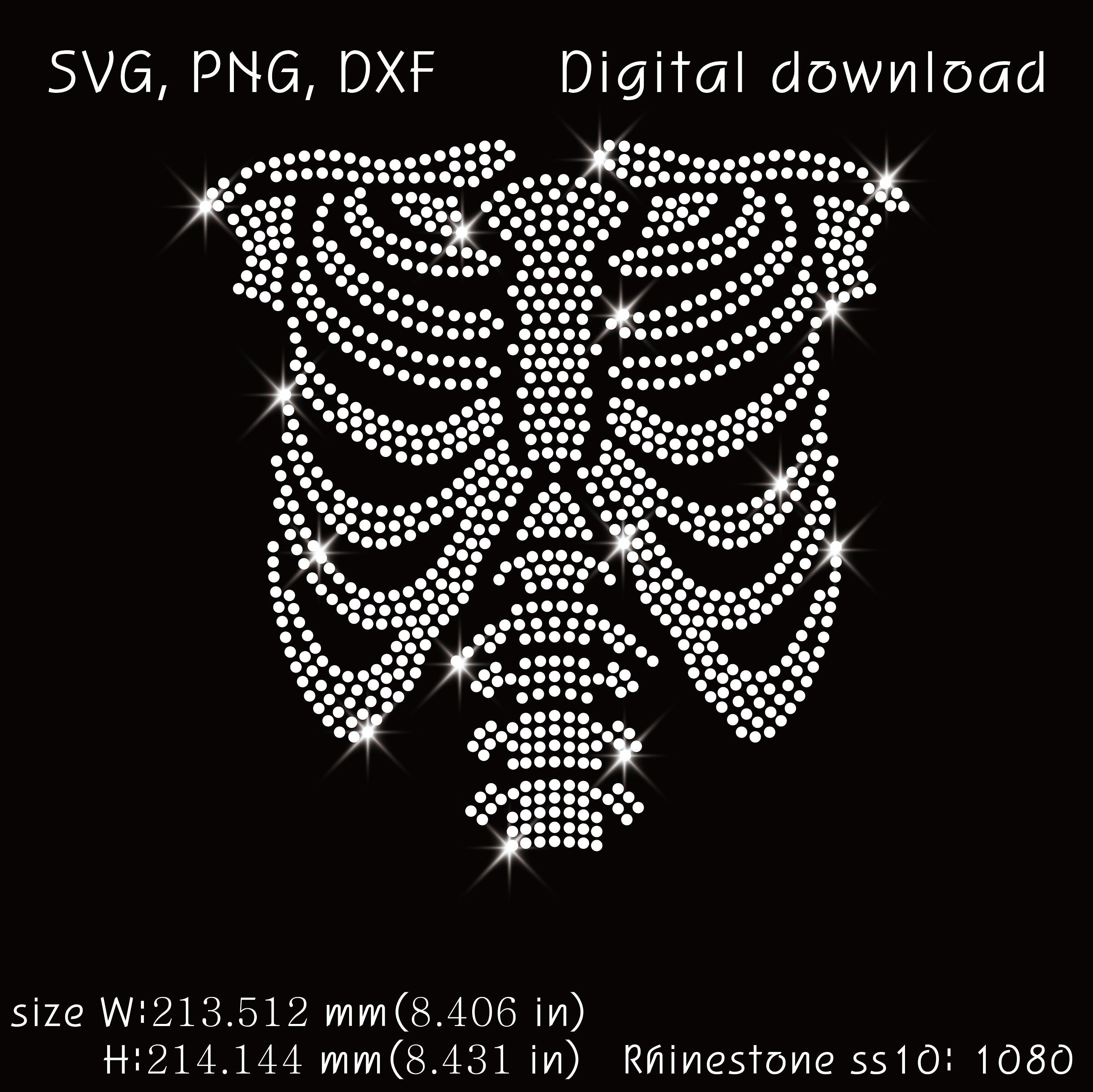 Skeleton Rhinestone Face Body Skeleton Skull, Download, Ss10 Rhinestone Templates, Svg, Png, Dxf ...