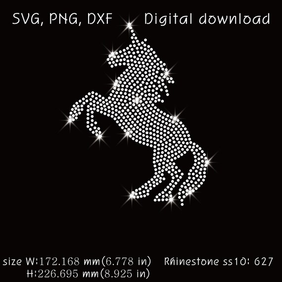 Unicorn Jumping, Download, Rhinestone Templates, Svg, Png, Dxf