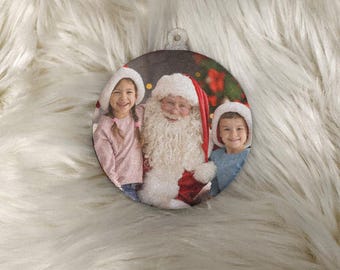 Kundenspezifische Fotoverzierung | Weihnachtsverzierung mit personalisierter Fotos | Ornament Weihnachtsgeschenk | Familie Ornament | Acryl Glitter Ornament
