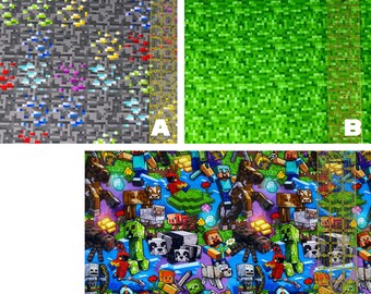 Stoff Baumwolle Lycra Tumbler Schnitte - 9 "x 14" | Minecraft