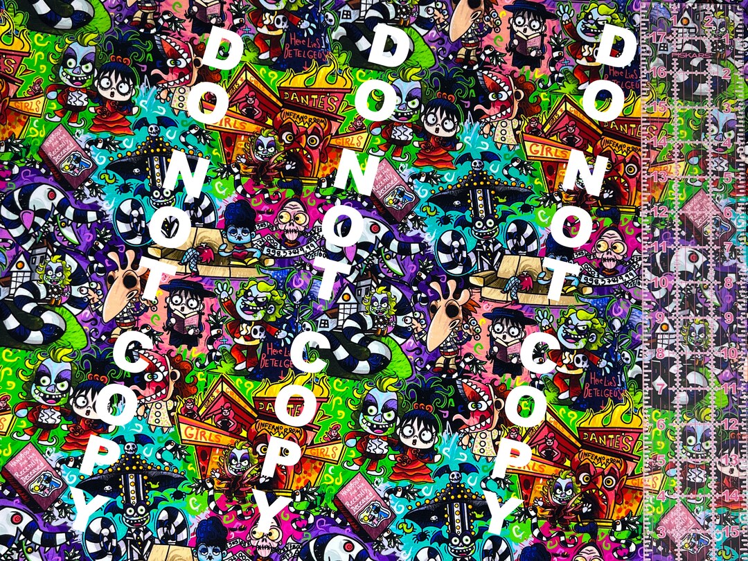 Stoff Baumwolle Lycra Tumbler Cuts 21x40 cm Beetlejuice Beetle Juice