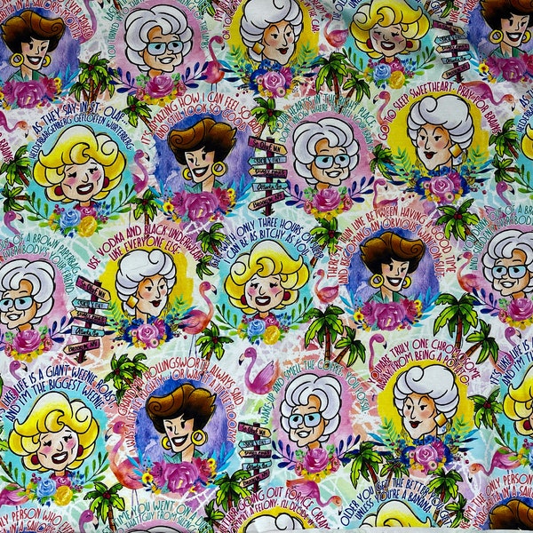 Golden Girls Fabric Cotton Lycra Tumbler Cuts