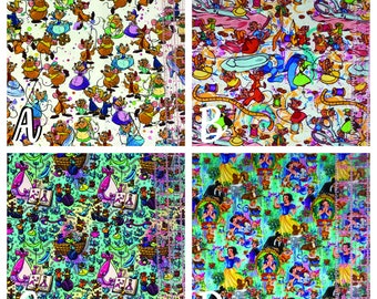 Stoff Baumwolle Tumbler Cuts - 21x14" - Most are Lycra, one print Gewebt