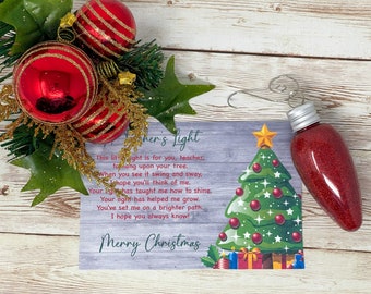 INSTANT DOWNLOAD Light of FAMILY - Geschenke Freunde Familie Weihnachten Etiketten Ornament Austausch Glühbirne Urlaub Printables Weihnachtsanhänger