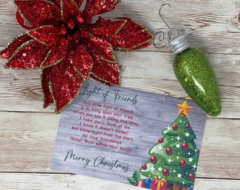 INSTANT DOWNLOAD Light of FRIENDS - Geschenke Freunde Etiketten Ornament Austausch Glühbirne Schule Urlaub Printables Weihnachtsanhänger