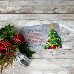Das Licht einer Familie | Weihnachtsornament mit Gedicht | Glühbirne Ornament | Familienornament