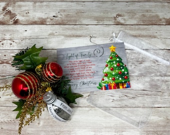 Das Licht einer Familie | Weihnachtsornament mit Gedicht | Glühbirne Ornament | Familienornament