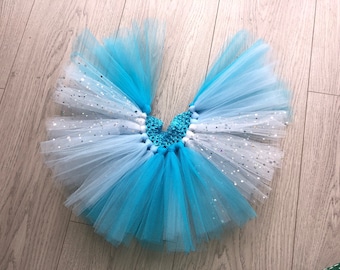 Princess Elsa inspired Blue Snowflake ice queen fairy Christmas Tutu skirt handmade tutu skirt