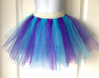 baby girl toddler Mermaid inspired blue and purple tutu skirt handmade ballerina tutu skirt age 0-5years