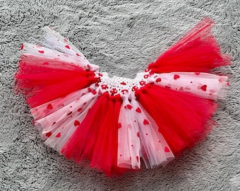 Handmade Baby girls toddler red valentines England football heart tutu skirt 0-10 years