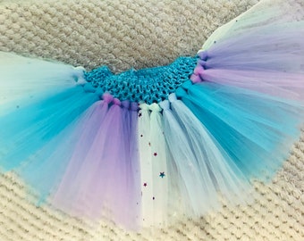 Baby girl toddler magical princess mermaid inspired sparkle tutu skirt - cake smash birthday outfit - under the sea birthday outfit-