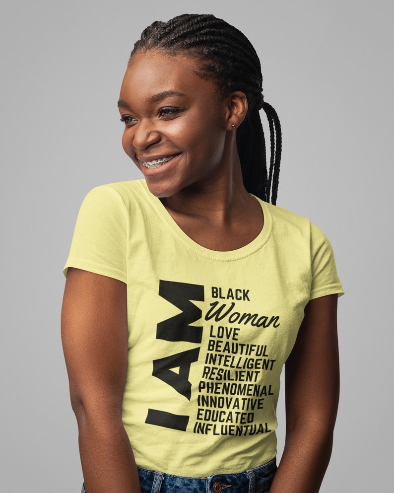 I Am Black Woman Popular Ladies Tee Shirt Black Girl Magic Power