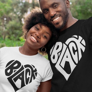 Black Love Heart Shaped T-Shirt | Black Couples Shirt - Black Woman & Man - Melanin Shirt - Black History Shirt - Spring 2021 fashion