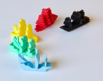 ShipRace! 3D Ship Game Pieces - Five Colorful Ships
