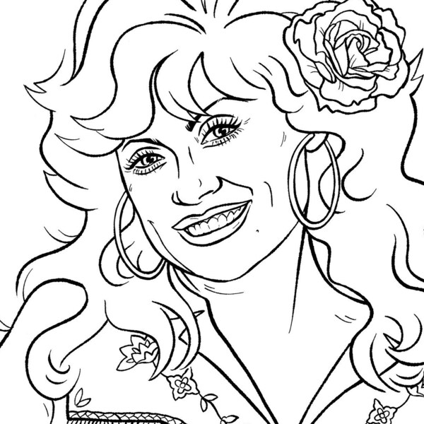 Dolly Parton Coloring Page Etsy Israel