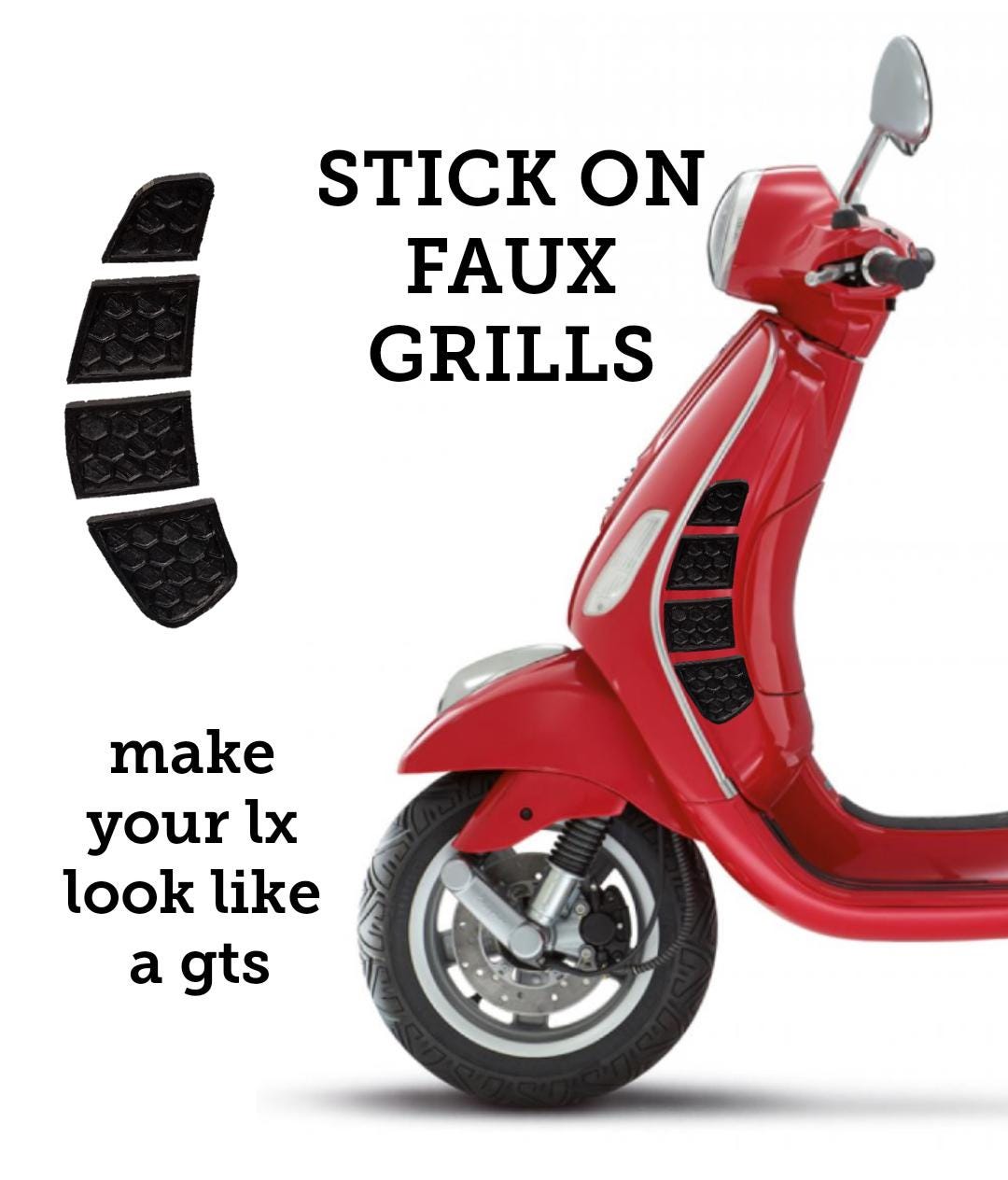 Faux Sporty Grills for Scooter Moped Lx125 Fake Air in Take Grills