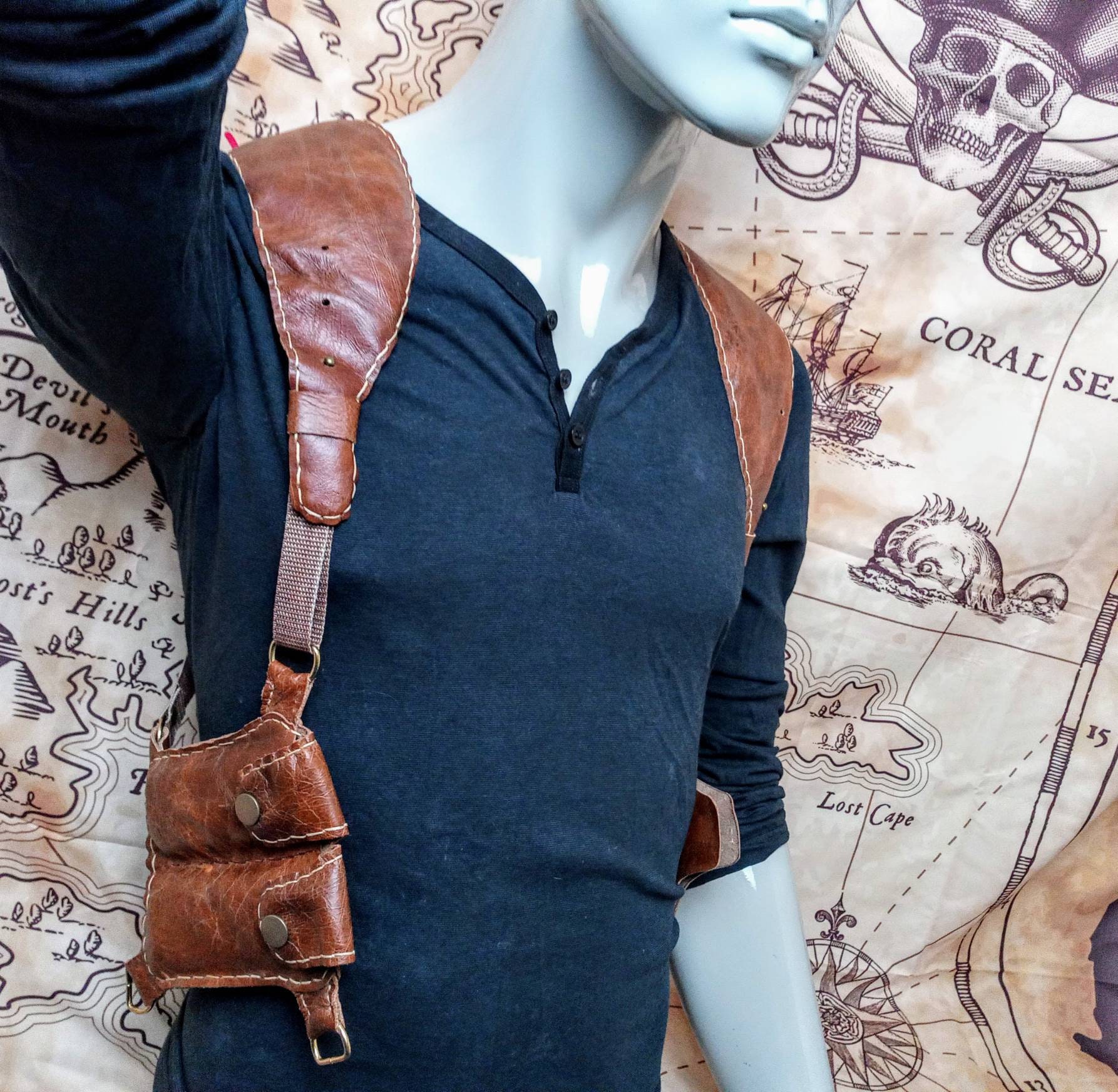 Uncharted 4 Gun Holster a Thief's End Over Arm Gun Belt Etsy UK