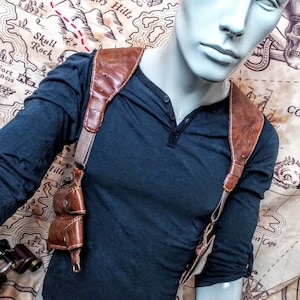 Uncharted 4 Pistolenhalfter ein Dieb Ende über Arm Pistole Gürtel Weste Nathan Drake Körperholster prop Leder Uncharted Cosplay handgemachte Nate