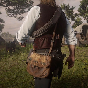 Arthur Morgan satchel Arthur's satchel side bag replica rdr 2 Adventurer hand made rdr2 red dead redemption 2 leather bag cross Jim milton image 4