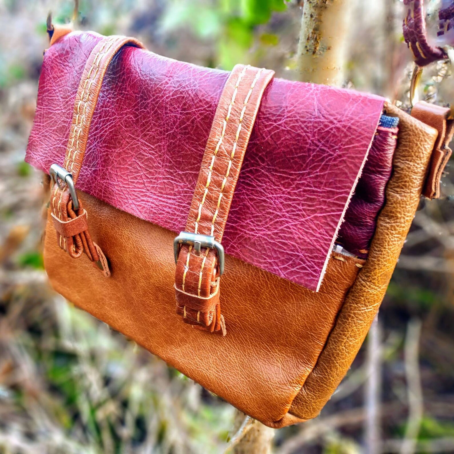 Leather Side bag satchel Adventurer side bag adjustable strap | Etsy