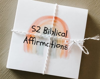 52 Bijbelse affirmaties, aquarel, Instant download